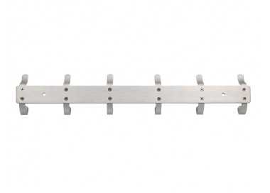 Perchero liderpapel pared metalico 6 colgadores color plata mate 430x88x55 mm