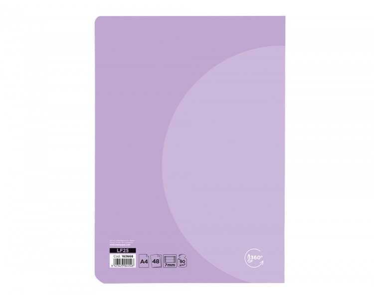 Libreta liderpapel 360 tapa de plastico a5 48 hojas 90g/m2 horizontal con doble margen colores pastel