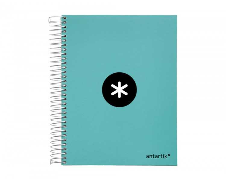 Cuaderno espiral a5 micro antartik tapa forrada120h 100 gr horizontal 5 banda6 taladros color menta