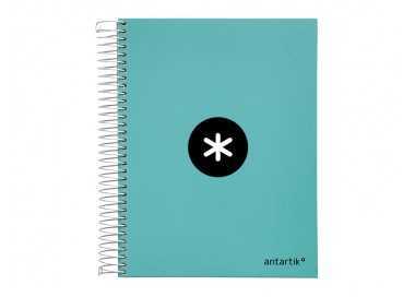 Cuaderno espiral a5 micro antartik tapa forrada120h 100 gr horizontal 5 banda6 taladros color menta Cuaderno espiral a5 micro antartik tapa forrada120h 100 gr horizontal 5 banda6 taladros color menta