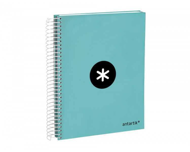 Cuaderno espiral a5 micro antartik tapa forrada120h 100 gr horizontal 5 banda6 taladros color menta