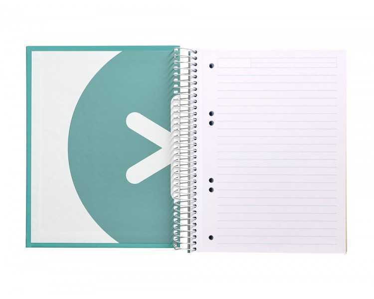 Cuaderno espiral a5 micro antartik tapa forrada120h 100 gr horizontal 5 banda6 taladros color menta