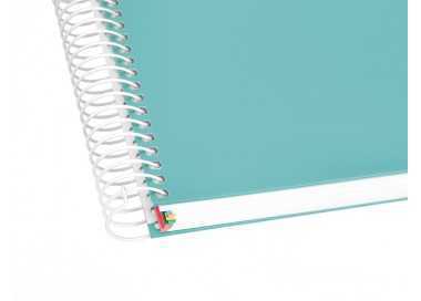 Cuaderno espiral a5 micro antartik tapa forrada120h 100 gr horizontal 5 banda6 taladros color menta Cuaderno espiral a5 micro antartik tapa forrada120h 100 gr horizontal 5 banda6 taladros color menta