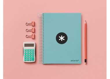 Cuaderno espiral a5 micro antartik tapa forrada120h 100 gr horizontal 5 banda6 taladros color menta Cuaderno espiral a5 micro antartik tapa forrada120h 100 gr horizontal 5 banda6 taladros color menta