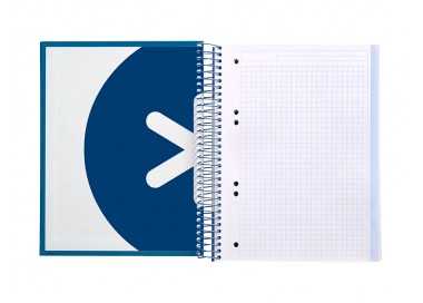 Cuaderno espiral a5 micro antartik tapa forrada120h 90 gr cuadro 5mm 5 bandas6 taladros color azul oscuro