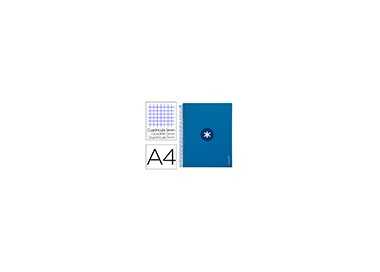 Cuaderno espiral a4 micro antartik tapa forrada 120h 90 gr cuadro 5mm 5 bandas 4 taladros color azul marino