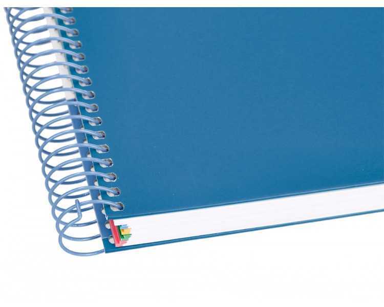 Cuaderno espiral a4 micro antartik tapa forrada 120h 90 gr cuadro 5mm 5 bandas 4 taladros color azul marino