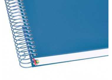 Cuaderno espiral a4 micro antartik tapa forrada 120h 90 gr cuadro 5mm 5 bandas 4 taladros color azul marino