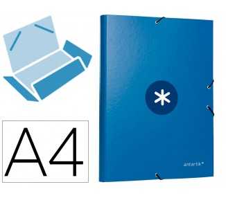 Carpeta antartik gomas a4 3 solapas carton forrado azul oscuro