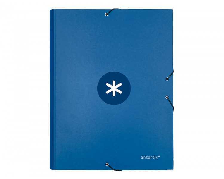 Carpeta antartik gomas a4 3 solapas carton forrado azul oscuro