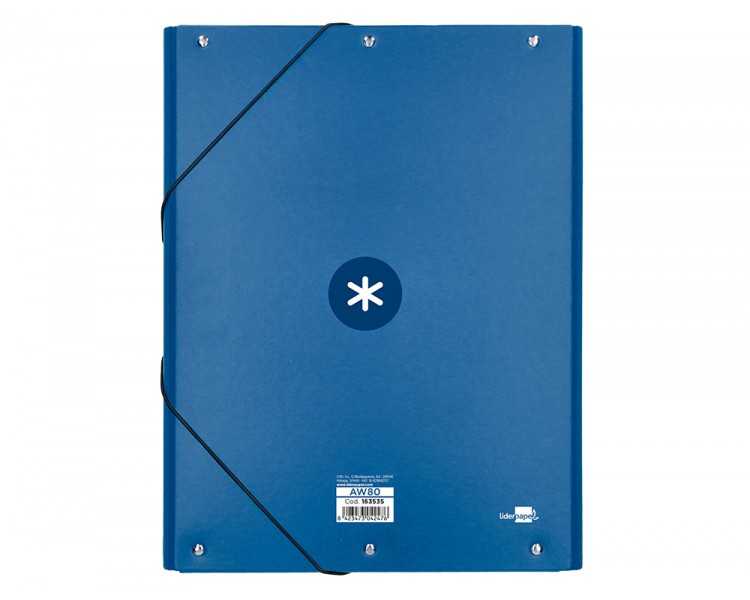 Carpeta antartik gomas a4 3 solapas carton forrado azul oscuro