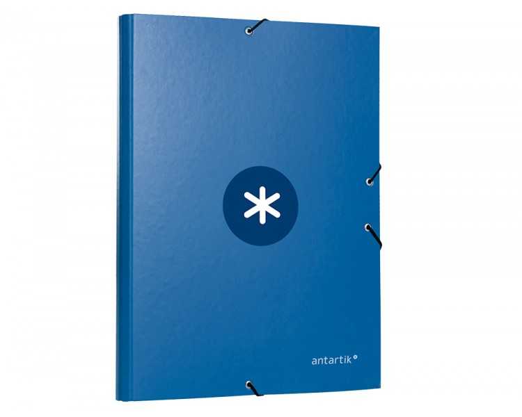 Carpeta antartik gomas a4 3 solapas carton forrado azul oscuro