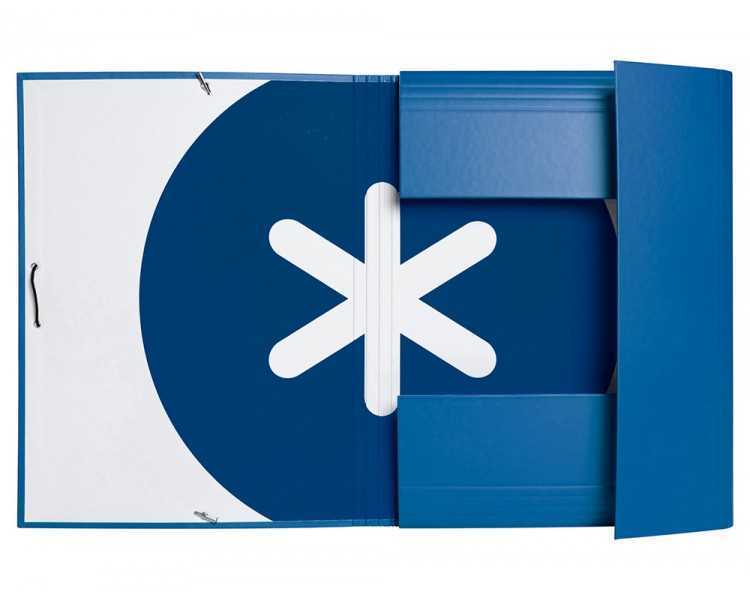 Carpeta antartik gomas a4 3 solapas carton forrado azul oscuro