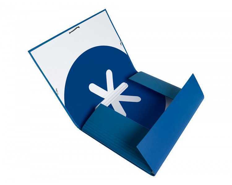 Carpeta antartik gomas a4 3 solapas carton forrado azul oscuro
