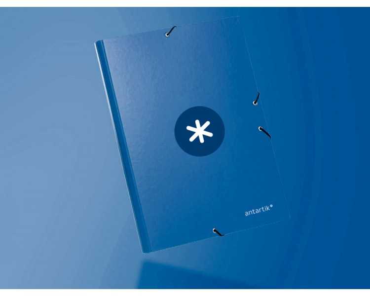 Carpeta antartik gomas a4 3 solapas carton forrado azul oscuro
