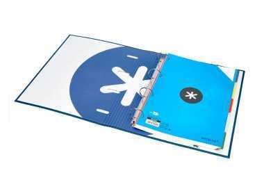 Carpeta con recambio antartik a4 cuadro 5mm forrada 4 anillas 40mm redondas con solapa color azul marino Carpeta con recambio antartik a4 cuadro 5mm forrada 4 anillas 40mm redondas con solapa color azul marino