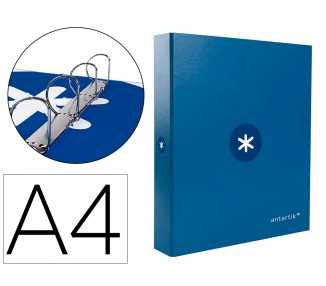 Carpeta 4 anillas 40 mm mixtas antartik a4 forrada color azul marino