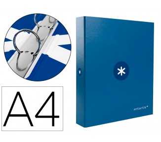 Carpeta antartik a4 forrada 4 anillas 25 mm redondas color azul oscuro