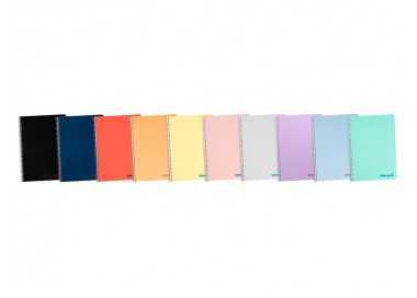 Cuaderno espiral liderpapel a5 wonder tapa plastico 80h 90gr cuadro 5mm con margen colores surtidos
