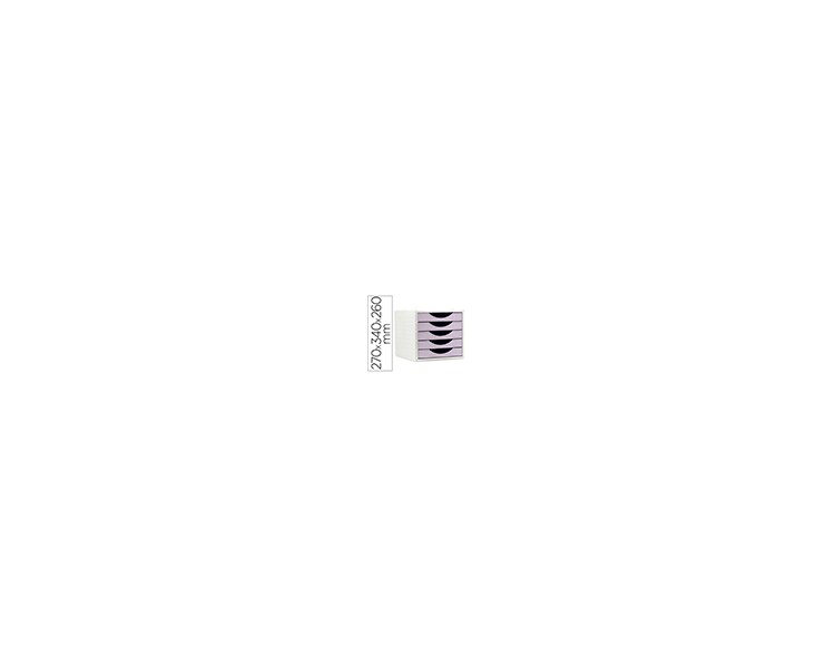 Fichero cajones de sobremesa archivo 2000 5 cajones color lavanda pastel 270x340x260 mm