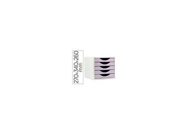 Fichero cajones de sobremesa archivo 2000 5 cajones color lavanda pastel 270x340x260 mm