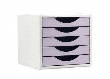 Fichero cajones de sobremesa archivo 2000 5 cajones color lavanda pastel 270x340x260 mm