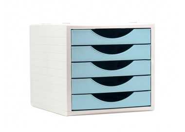 Fichero cajones de sobremesa archivo 2000 5 cajones color azul pastel 270x340x260 mm
