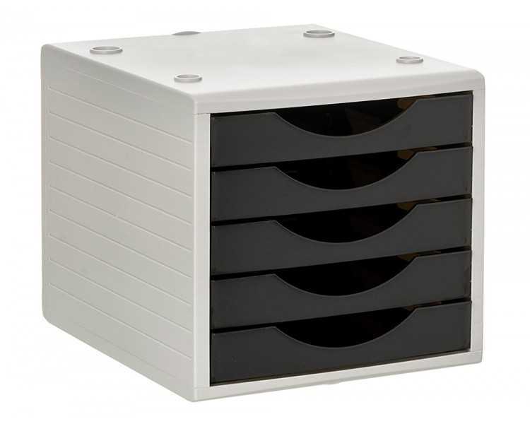 Fichero cajones de sobremesa archivo 2000 5 cajones color negro opaco 270x340x260 mm