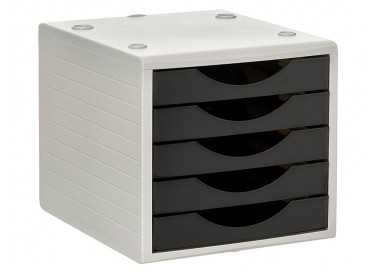 Fichero cajones de sobremesa archivo 2000 5 cajones color negro opaco 270x340x260 mm