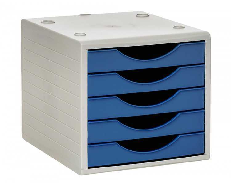 Fichero cajones de sobremesa archivo 2000 5 cajones color azul opaco 270x340x260 mm