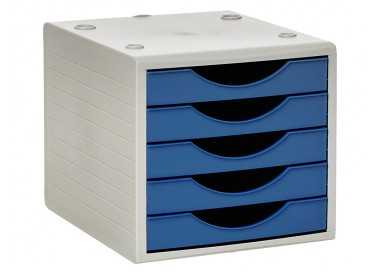 Fichero cajones de sobremesa archivo 2000 5 cajones color azul opaco 270x340x260 mm Fichero cajones de sobremesa archivo 2000 5 cajones color azul opaco 270x340x260 mm