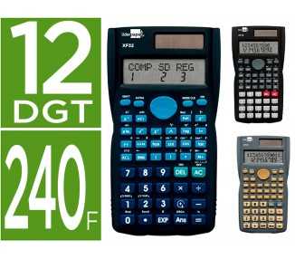 Calculadora liderpapel cientif ica xf35 240 funciones con tapa solar y pilas expositor de 10 unidades colores surtidos
