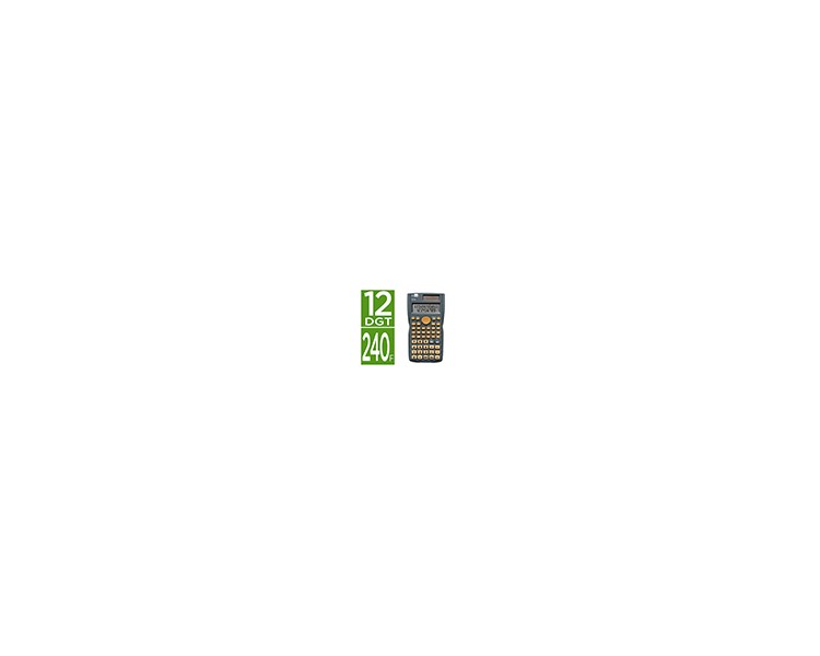 Calculadora liderpapel cientifica xf34 12 digitos 240 funciones con tapa solar y pilas color gris 156x85x20
