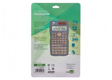 Calculadora liderpapel cientifica xf34 12 digitos 240 funciones con tapa solar y pilas color gris 156x85x20