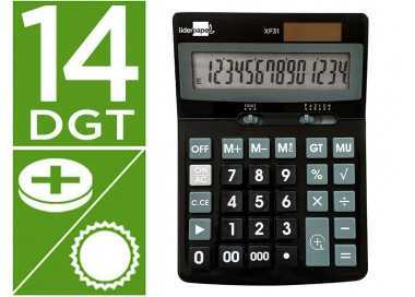 Calculadora liderpapel sobremesa xf31 14 digitos solar y pilas color negro 170x122x35 mm