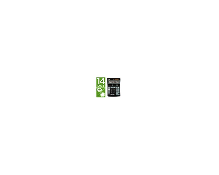 Calculadora liderpapel sobremesa xf31 14 digitos solar y pilas color negro 170x122x35 mm