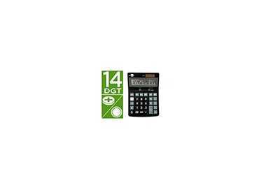Calculadora liderpapel sobremesa xf31 14 digitos solar y pilas color negro 170x122x35 mm