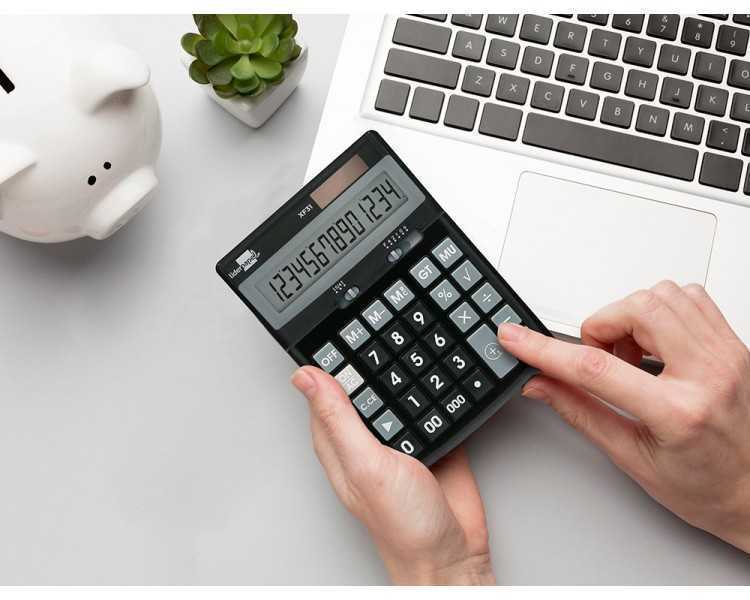 Calculadora liderpapel sobremesa xf31 14 digitos solar y pilas color negro 170x122x35 mm