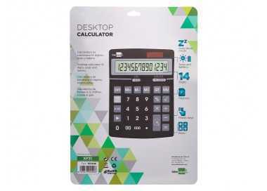 Calculadora liderpapel sobremesa xf31 14 digitos solar y pilas color negro 170x122x35 mm