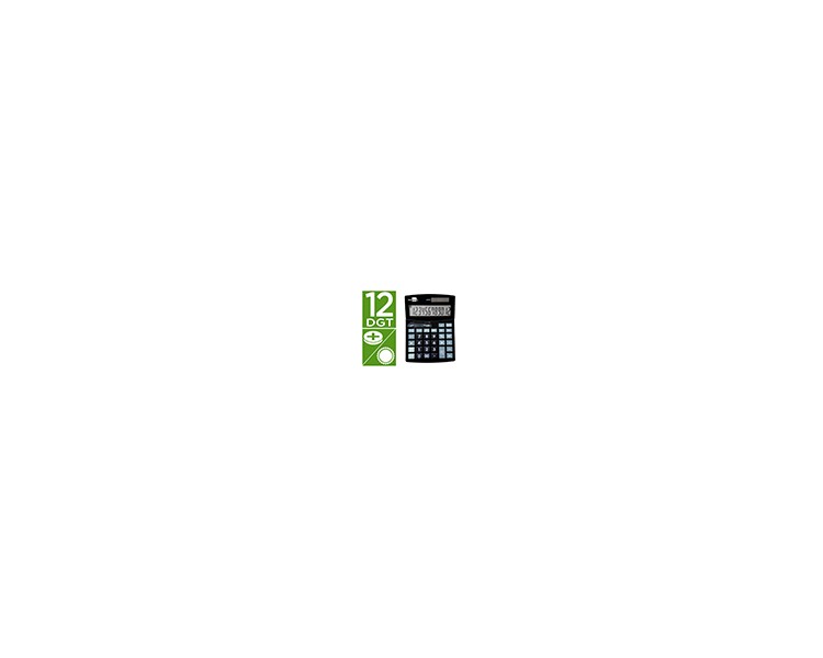 Calculadora liderpapel sobremesa xf29 12 digitos solar y pilas color negro 190x140x30 mm