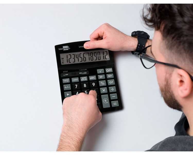Calculadora liderpapel sobremesa xf29 12 digitos solar y pilas color negro 190x140x30 mm