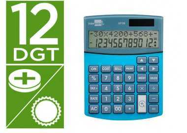 Calculadora liderpapel sobreme sa xf28 12 digitos dos lineas coste venta margen y tasas solar y pilas azul 155x115x25 mm