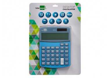 Calculadora liderpapel sobreme sa xf28 12 digitos dos lineas coste venta margen y tasas solar y pilas azul 155x115x25 mm Calculadora liderpapel sobreme sa xf28 12 digitos dos lineas coste venta margen y tasas solar y pilas azul 155x115x25 mm