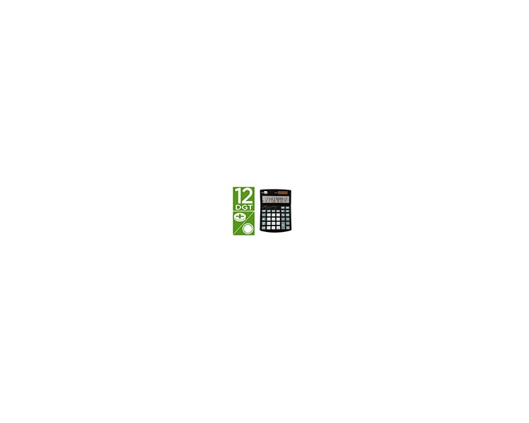 Calculadora liderpapel sobremesa xf27 12 digitos tasas solar y pilas color negro 155x115x25 mm