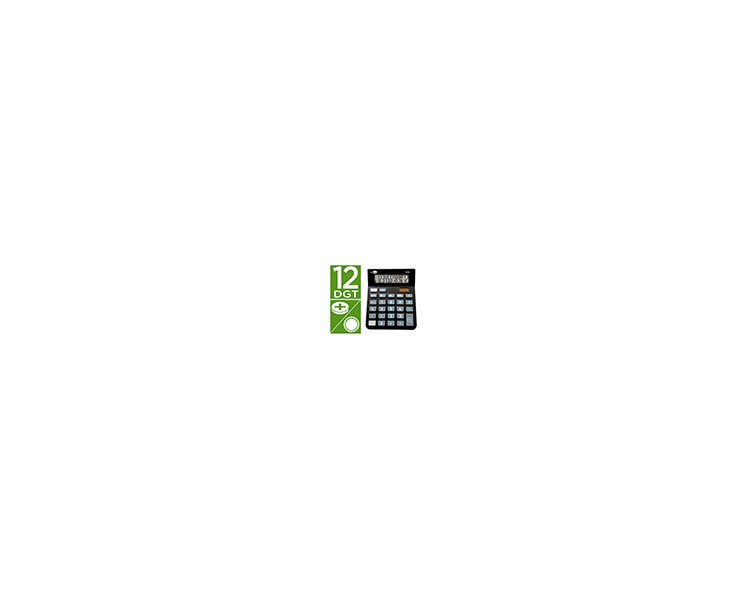 Calculadora liderpapel sobremesa xf26 12 digitos solar y pilas 127x105x24 mm color negro