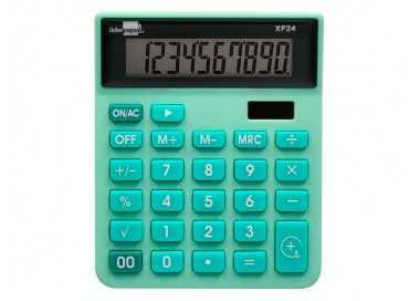 Calculadora liderpapel sobremesa xf24 10 digitos solar y pilas color verde 127x105x24 mm