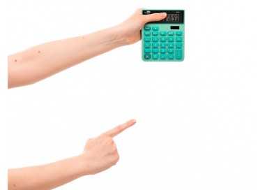 Calculadora liderpapel sobremesa xf24 10 digitos solar y pilas color verde 127x105x24 mm