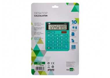 Calculadora liderpapel sobremesa xf24 10 digitos solar y pilas color verde 127x105x24 mm
