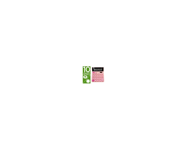 Calculadora liderpapel sobremesa xf23 10 digitos solar y pilas color rosa 127x105x24 mm