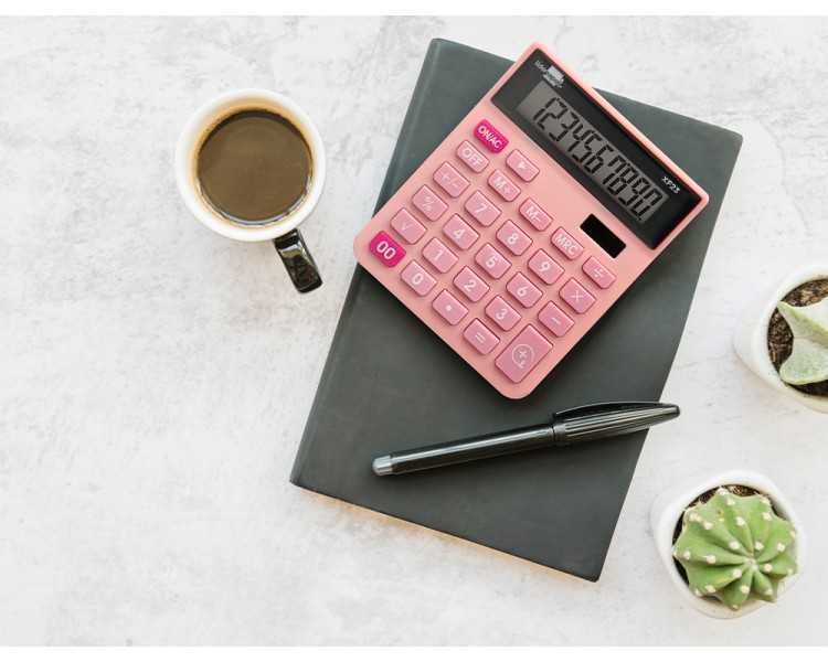 Calculadora liderpapel sobremesa xf23 10 digitos solar y pilas color rosa 127x105x24 mm